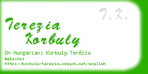 terezia korbuly business card